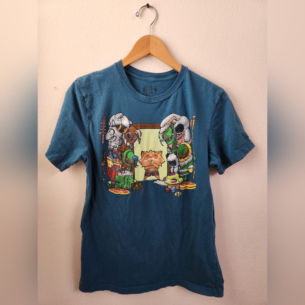 League Of Legends Riot Games Men's Graphic Tee Short Sleeve T-shirt‎ Blue Medium